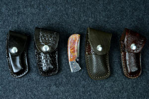 "Bellatrix" with assortment of various custom sheaths for wear options
