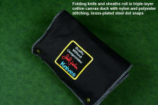 "Starling" fine handmade custom folding knife, sheath roll